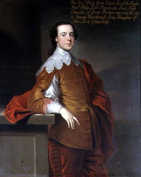Portrait of the Honourable Philip York, son of Lord Hardwicke, High Chancellor of Great Britain à Allan Ramsay