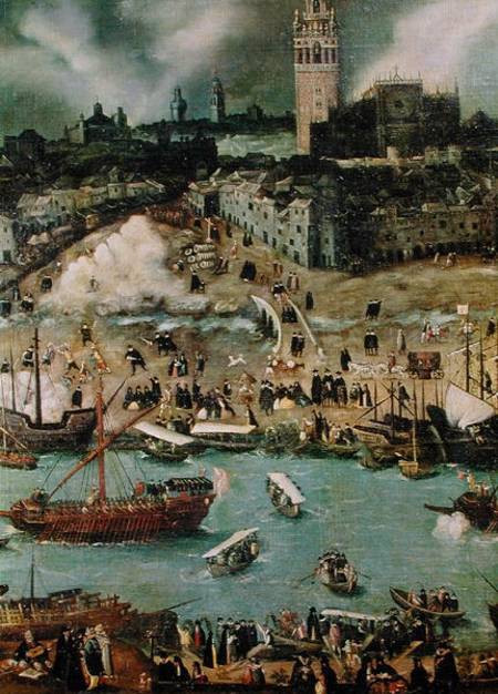 The Port of Seville in 1498  (detail) à Alonso Sánchez-Coello