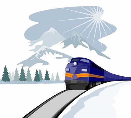 Train traveling in the winter à Aloysius Patrimonio