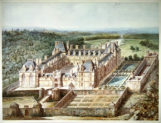 View of the Chateau of Ecouen à Alphonse Lejeune