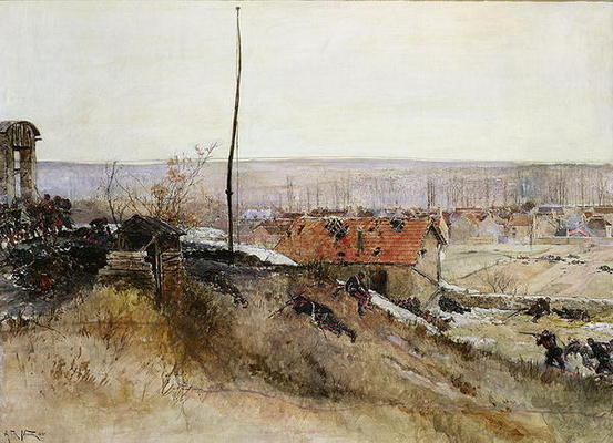 Attack on the Lime Kiln at the Champigny Quarry, 2nd December 1870, 1881 (oil on canvas) à Alphonse Marie de Neuville
