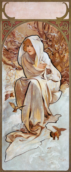 The Seasons: Winter à Alphonse Mucha