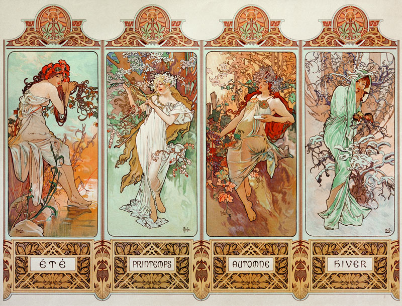 The Four Seasons à Alphonse Mucha