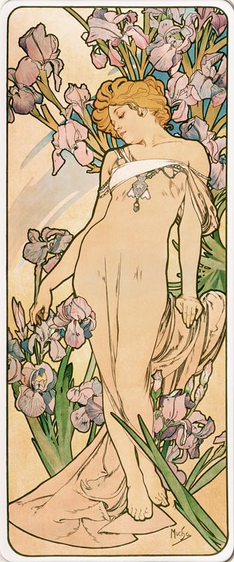 Irises (From the series Flowers) à Alphonse Mucha
