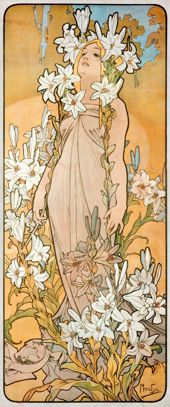 Lilium (From the Series "Flowers") à Alphonse Mucha