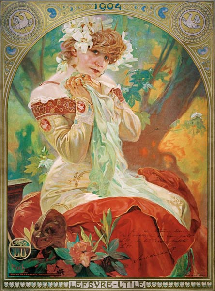 Sarah Bernhardt (1844-1923) Lefevre-Utile à Alphonse Mucha