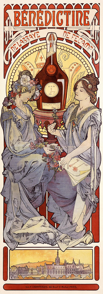 Advertising Poster for the Bénédictine à Alphonse Mucha