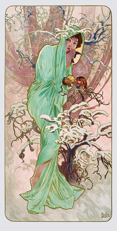 Hiver (de la série ''Saisons'') à Alphonse Mucha