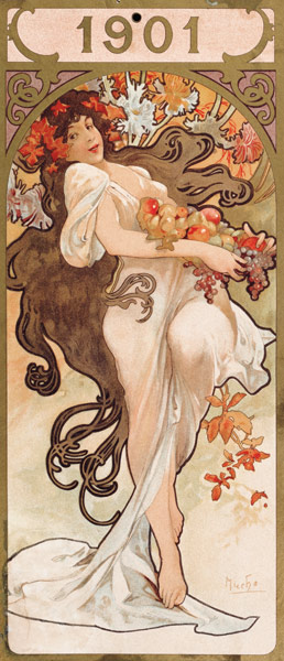Kalenderblatt 1901 à Alphonse Mucha