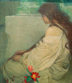Maedchen mit Tulpen, 1920. 