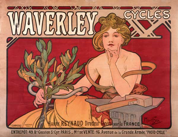 Poster advertising ''Waverley Cycles'' à Alphonse Mucha