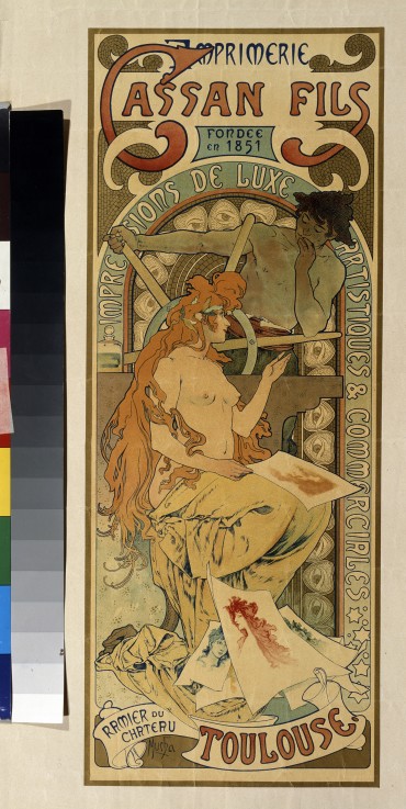 Poster for the printing house Cassan Fils à Alphonse Mucha