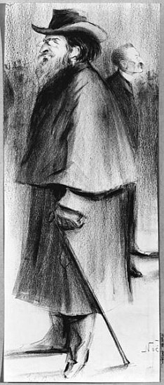 Jules Guesde (pencil & charcoal on paper) à Alphonse Leon Noel