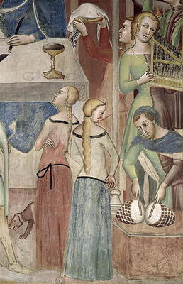 Satan Asking God to Tempt Job, detail of musicians, 1356-67 (fresco) à also Manfredi de Battilori Bartolo di Fredi
