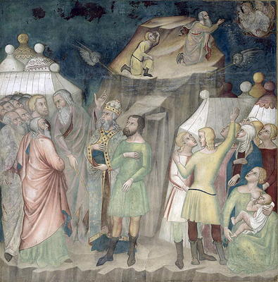 Moses on Mount Sinai, 1356-67 (fresco) à also Manfredi de Battilori Bartolo di Fredi