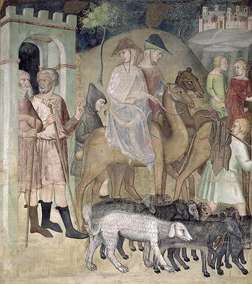 The Journey of Abraham and Lot, 1356-67 (fresco) à also Manfredi de Battilori Bartolo di Fredi