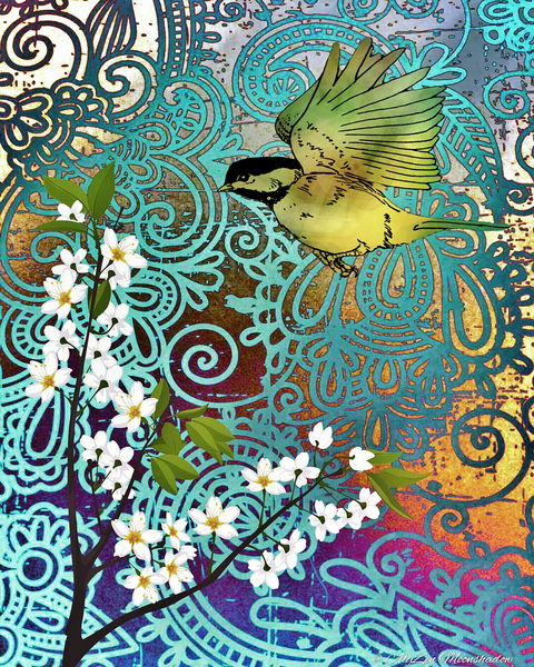 Bird with Cherry Blossoms à AlyZen Moonshadow