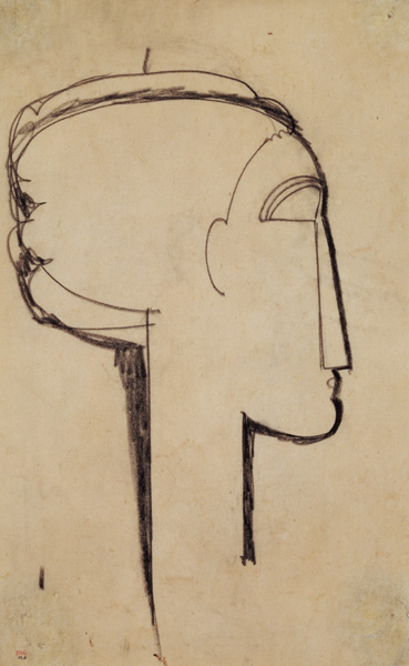 Head in Profile à Amadeo Modigliani