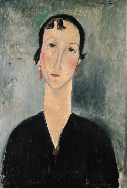 Woman with Earrings à Amadeo Modigliani