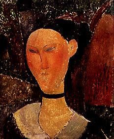 Jeune femme avec un colier de velour à Amadeo Modigliani