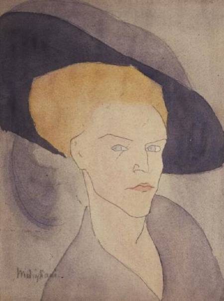 Head of a Woman wearing a hat à Amadeo Modigliani