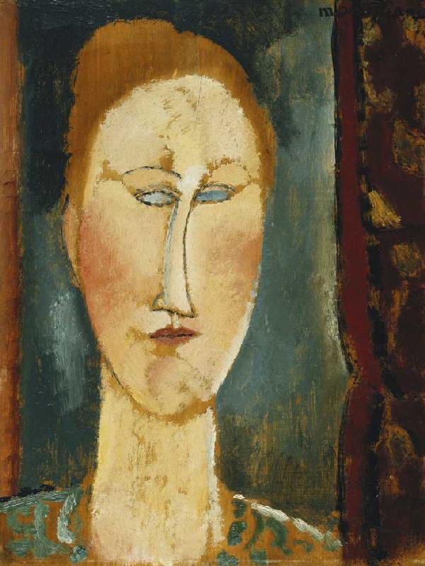 Kopf einer Rothaarigen (Tête de Femme aux Cheveux Rouges). à Amadeo Modigliani