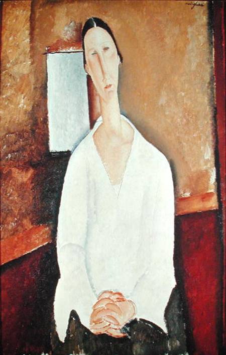 Madame Zborowska with Clasped Hands à Amadeo Modigliani