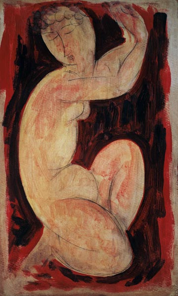 Red Caryatid, 1913 (oil, tempera and crayon on à Amadeo Modigliani