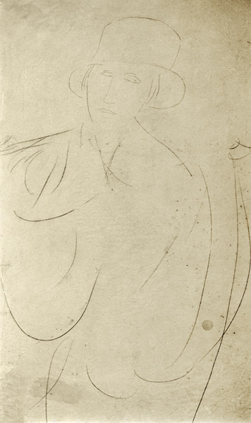 Modigliani / Woman with Hat / Drawing à Amadeo Modigliani