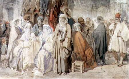 Figures in the Bazaar, Constantinople à Amadeo Preziosi