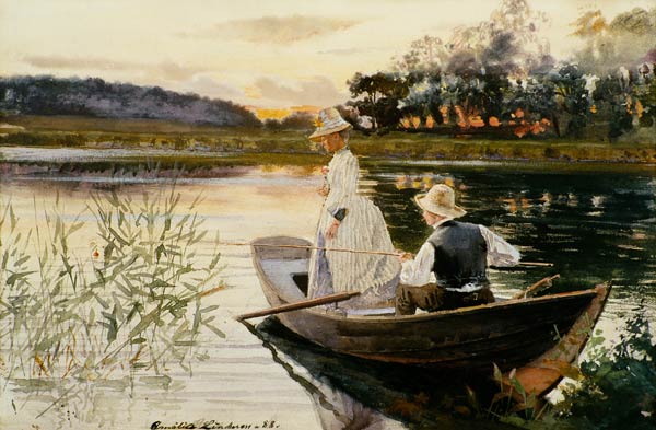 pêche sur le lac à Amalia Lindergren