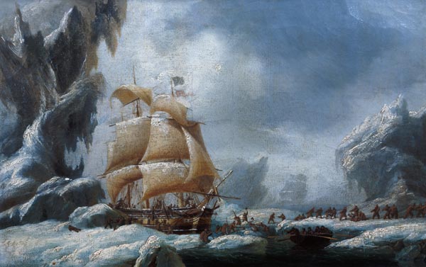 The Ship of Jules Dumont d'Urville (1790-1845) Stuck in an Ice Floe in Antarctica à Ambroise-Louis Garneray