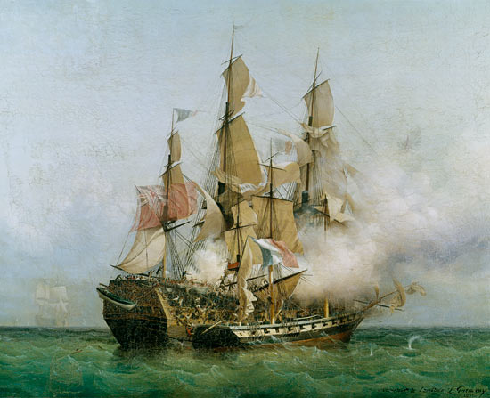 The Taking of the 'Kent' by Robert Surcouf (1736-1827) in the Gulf of Bengal, 7th October 1800 à Ambroise-Louis Garneray