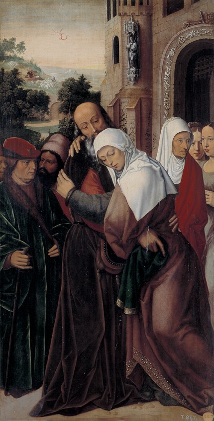 Meeting of Saints Joachim and Anne at the Golden Gate à Ambrosius Benson