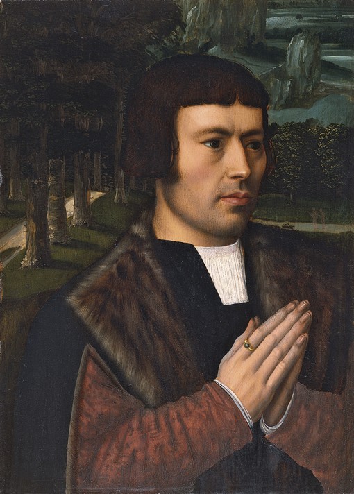 Portrait of a Man praying à Ambrosius Benson