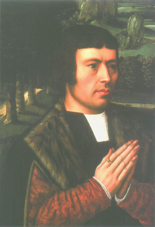 portrait d'un homme dans la prière à Ambrosius Benson