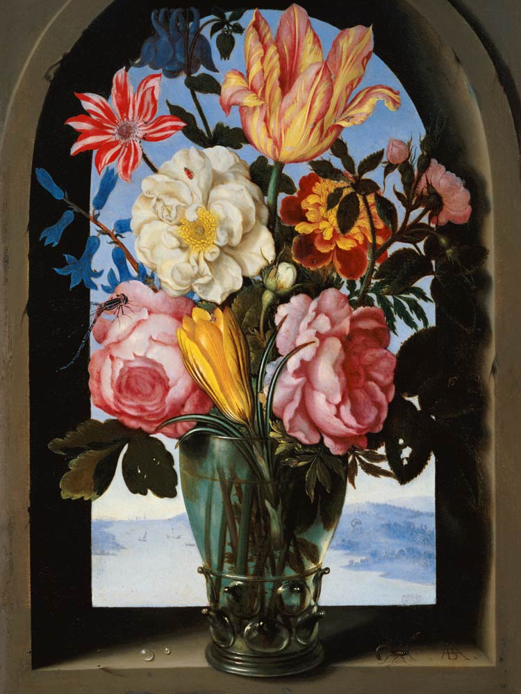 Still life of flowers in a drinking glass à Ambrosius Bosschaert