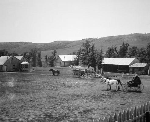 The Haylie Ranch, Crook County, Wyoming, c.1890 (b/w photo) à Photographe américain, (19ème siècle)
