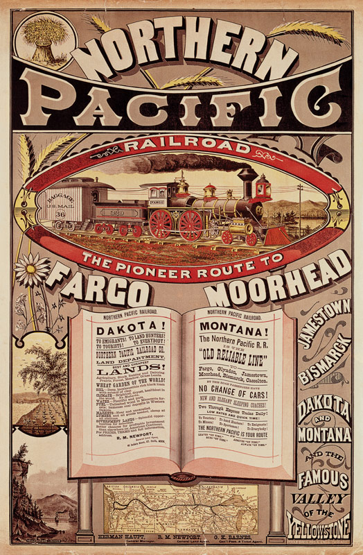 Northern Pacific Railroad Advertisement à Ecole americaine