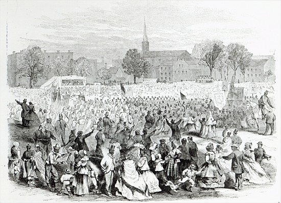 A Celebration of the Abolition of Slavery, from ''Harper''s Weekly'', April 19th 1866 à Ecole americaine