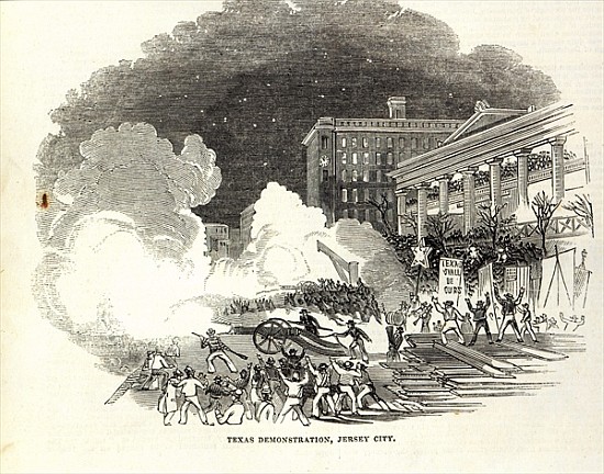 Demonstration at Jersey City in favour of the Annexation the United States of Texas, illustration fr à Ecole americaine