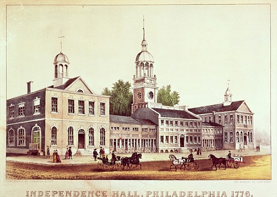 Independence Hall, Philadelphia, 1776, published Nathaniel Currier (1813-88) and James Merritt Ives  à Ecole americaine