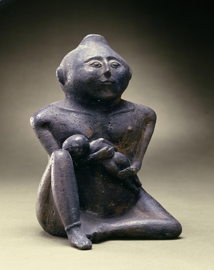 Nursing-mother-effigy bottle, Cahokia Culture, Mississippian Period, 1200-1400 à Ecole americaine