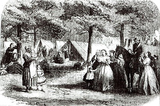 Southern refugees encamping in the woods near Vicksburg à Ecole americaine