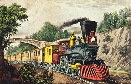 The Express Train, published Nathaniel Currier (1813-88) and James Merritt Ives (1824-95) à Ecole americaine