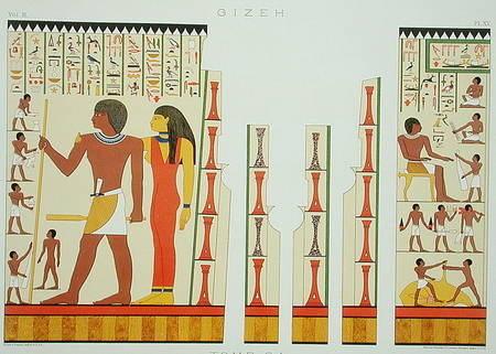 Tomb 24, Sepulchral Chamber No. 2, from Gizeh, Volume II, plate XV from 'Ancient Egypt' by Samuel Au à Ecole americaine