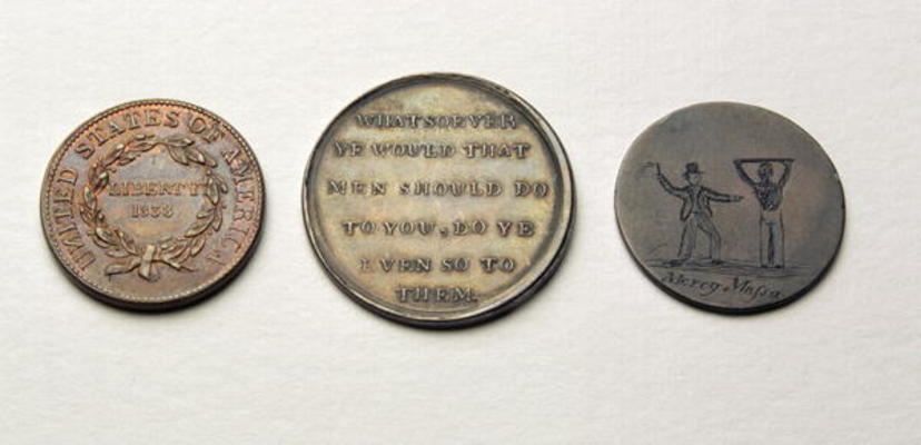 Anti-Slavery Coins and Medal (metal) (obverse) (for reverse see 187697) à École américaine, (19ème siècle)