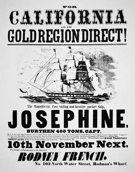 Clipper Ship Poster, 1849 (print) à École américaine, (19ème siècle)