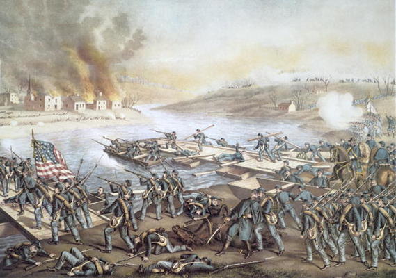 The Battle of Fredericksburg, 13th December 1862 (litho) à École américaine, (19ème siècle)
