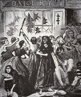 The Bread Riot in Richmond, Virginia, 1863 (litho) à École américaine, (19ème siècle)